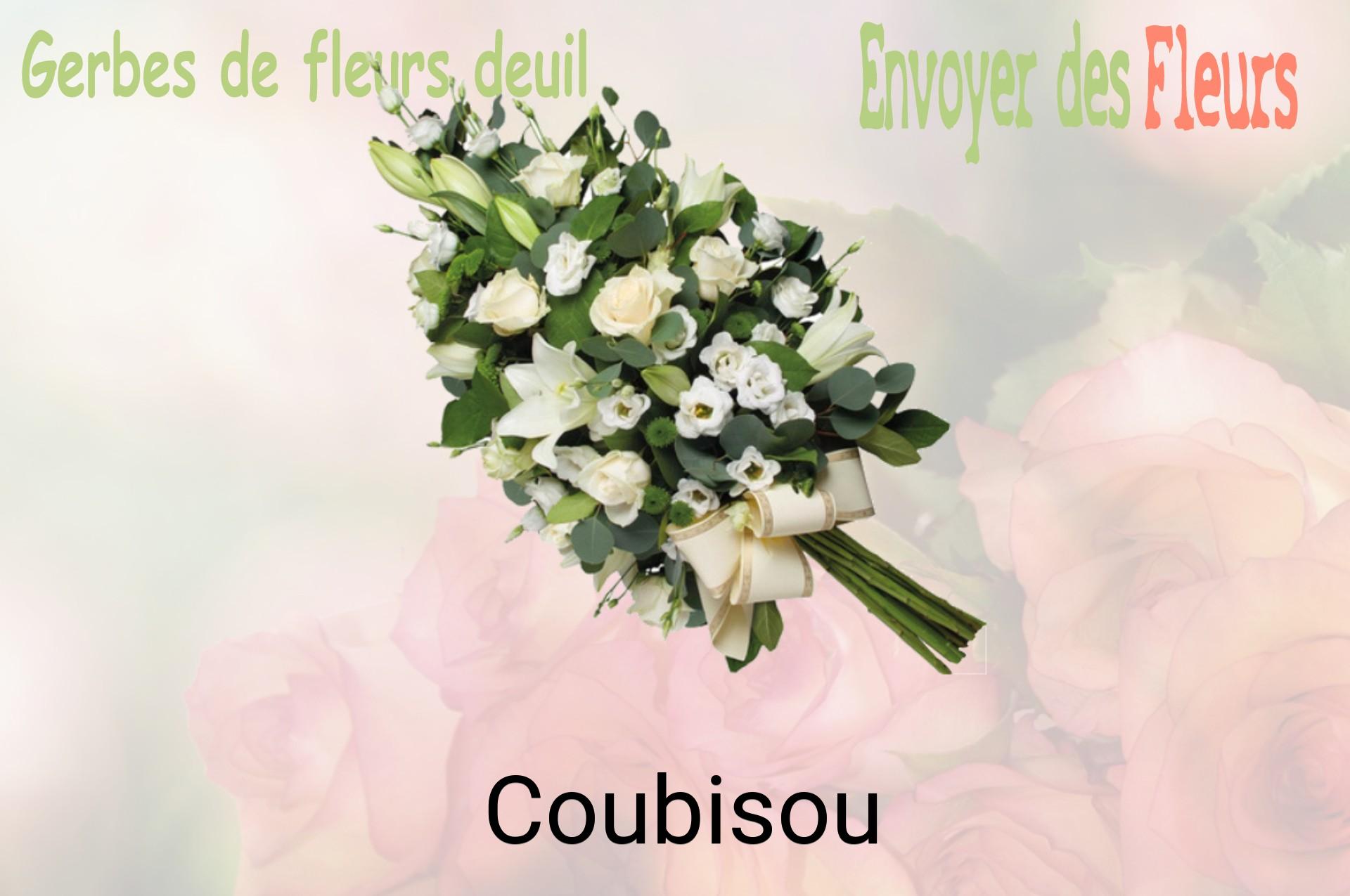 Gerbe de fleurs de deuil livrée à Coubisou